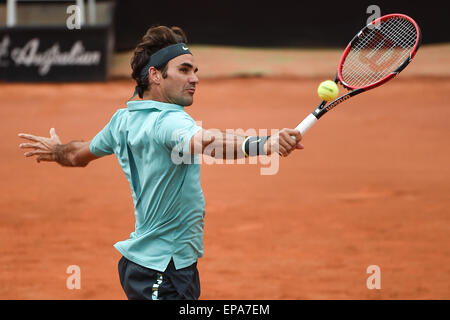 14.05.2015 Rom, Italien. BNL ATP italienischen Open Tennis. Roger Federer (SUI) in Aktion gegen Kevin Anderson (RSA) Stockfoto