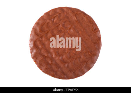Schokolade Verdauungs Keks über einen weißen Hintergrund. Stockfoto