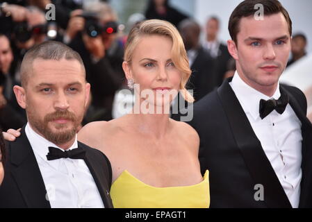 Tom Hardy, Charlize Theron, Nicholas Hoult Teilnahme an den roten Teppich, Premiere Mad Max 3 Fury Road, 68. Filmfestspiele von Cannes, Festival de Cannes 2015, 14.05.2015 / picture Alliance Stockfoto