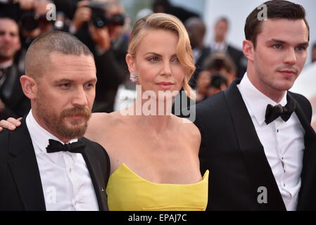 Tom Hardy, Charlize Theron, Nicholas Hoult Teilnahme an den roten Teppich, Premiere Mad Max 3 Fury Road, 68. Filmfestspiele von Cannes, Festival de Cannes 2015, 14.05.2015 / picture Alliance Stockfoto