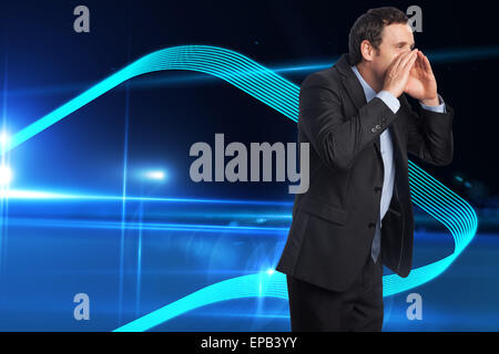 Zusammengesetztes Bild von Geschrei Geschäftsmann Stockfoto