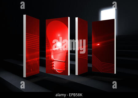 Zusammengesetztes Bild Rotlicht Lampe Grafik auf abstrakte Bildschirm Stockfoto