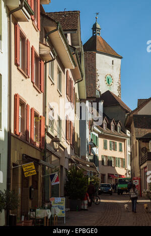 April Nachmittag in Rheinfelden, Kanton Aargau, Schweiz. Stockfoto