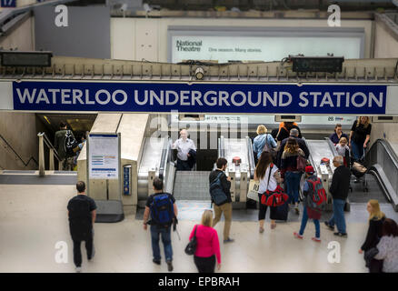 London Waterloo Station, Mai 2015, zentralen London Kopfbahnhof und London unterirdischen Komplex, Stockfoto