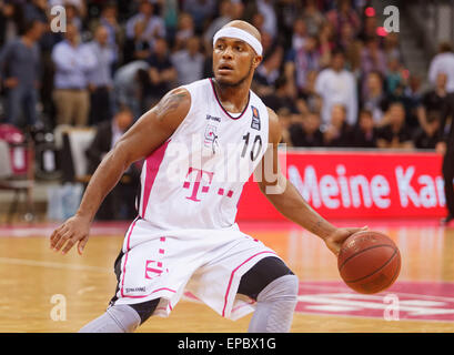 Bonn, Deutschland. 15. Mai 2015. Basketball, Bundesliga, Playoffs, match-3, Bonn, Deutschland, 15.05.2015: Telekom Baskets gegen Ratiopharm Ulm: Eugene Lawrence (Bonn). Bildnachweis: Jürgen Schwarz/Alamy Live-Nachrichten Stockfoto