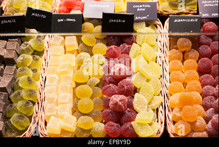 Verschiedenen Gelee-Bonbons auf dem Markt ausgesetzt Stockfoto