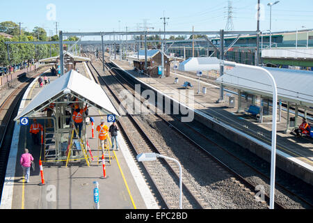 Flemington Bahnhof angrenzend an Sydney Märkte in western Sydney, Australien Stockfoto