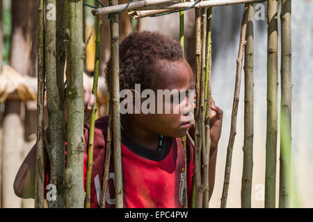 Dani Boy, Baliem Tal, Hochland von West-Neuguinea, Papua, Indonesien Stockfoto