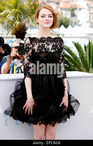 Emma Stone Beim Photocall Zu "Irrationale Mann" Auf Dem Festival de Cannes 2015/68. Internationalen Filmfestspielen von Cannes, 15.05.2015 Stockfoto