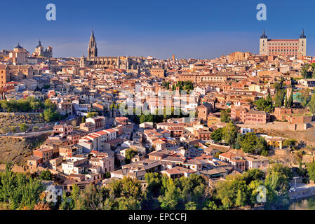 Spanien, Castilla-La Mancha: Blick auf historische und UNESCO-Welterbe Stadt Toledo Stockfoto