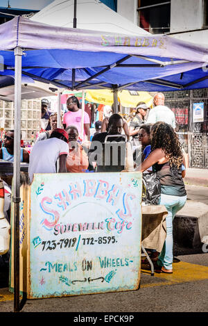 Die Shabba Sidewalk Cafe, Saint John's, Antigua Stockfoto