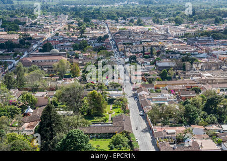 Luftaufnahme von Antigua Guatemala. Stockfoto