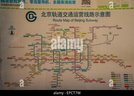 Streckenplan der Metro von Beijing china Stockfoto