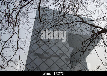 CCTV-Bürogebäude bauen von niederländischen Architekten Remco Koolhaas in Peking Stockfoto