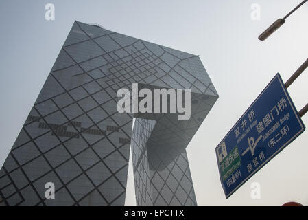 CCTV-Bürogebäude bauen von niederländischen Architekten Remco Koolhaas in Peking Stockfoto