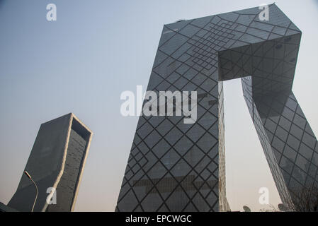 CCTV-Bürogebäude bauen von niederländischen Architekten Remco Koolhaas in Peking Stockfoto