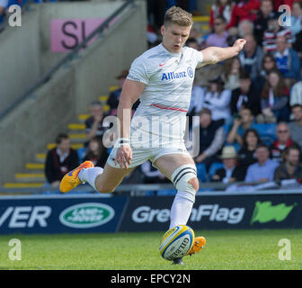 Oxford, UK. 16. Mai 2015. Aviva Premiership Rugby. London Welsh gegen Sarazenen. Owen Farrell konvertieren einen Versuch. Bildnachweis: Aktion Plus Sport/Alamy Live-Nachrichten Stockfoto