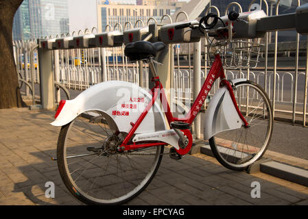 Fahrradverleih in Peking china Stockfoto