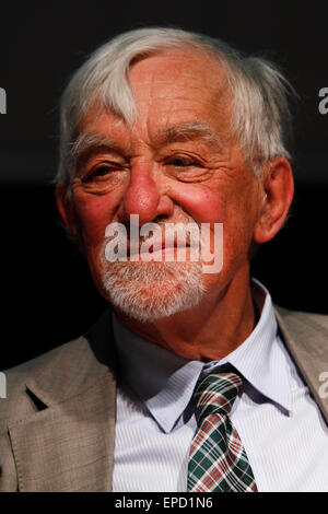 Turin, Italien, 16. Mai 2015. Schwedischer Schriftsteller Lars Gustafsson gastiert am dritten Tag der Buchmesse Turin. Stockfoto