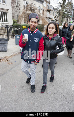 Fest der Jungfrau von Guadalupe, der Gönner Heiliges von Mexiko, Borough Park, Brooklyn, 2012. Stockfoto
