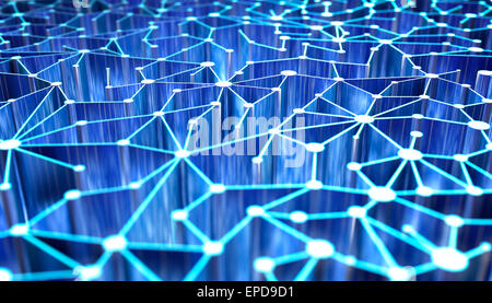 Netzwerktechnik zu abstrahieren 3D Hintergrund Stockfoto