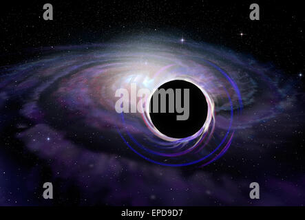 Schwarzes Loch Stern im Deep Space, Abbildung Stockfoto