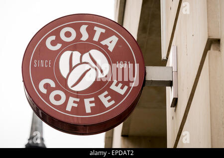 Costa Coffee Shop anmelden Stockfoto