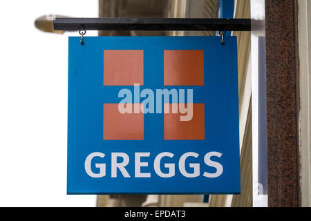 Greggs Bäcker einkaufen Zeichen Stockfoto