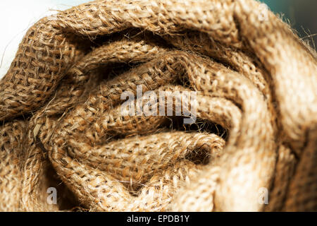 Hessischen Material (Jute/Sackleinen) aufgerollt Stockfoto