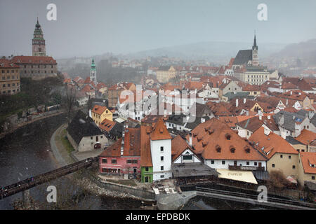 Cesky Krumlov: Blick von der Burg Stockfoto