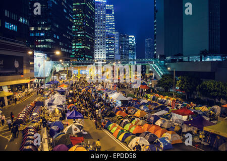 HONG KONG, NOV 12: Regenschirm-Revolution in Admiralty auf 12. November 2014. Stockfoto