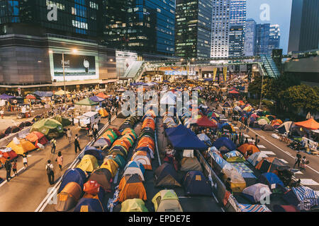 HONG KONG, 24.Okt: Regenschirm-Revolution in der Admiralität am 24. Oktober 2014. Stockfoto