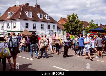 Alresford Brunnenkresse Festival, Weststraße, New Alresford, Hampshire, England, Vereinigtes Königreich. Stockfoto