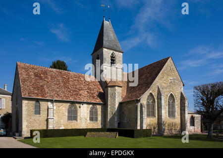 Église Saint-Denis (13. Jahrhundert), Écos, Haute-Normandie, Frankreich Stockfoto