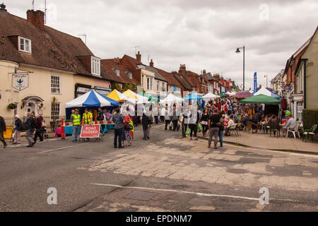 Alresford Brunnenkresse Festival, Weststraße, New Alresford, Hampshire, England, Vereinigtes Königreich. Stockfoto