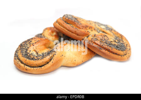 Brötchen mit Mohn Stockfoto