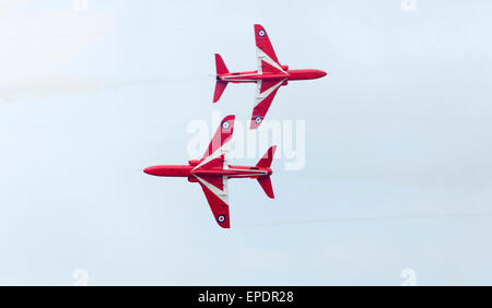 Rote Pfeile auf einen Trainingstag auf der Bombardierung Range bei Donna Nook, Lincolnshire. VEREINIGTES KÖNIGREICH. Stockfoto