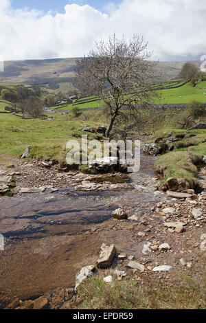 Yorkshire Dales, England. malerischen Blick auf einer Der cray Wasserfällen, die ist ein Nebenfluss des Flusses wharfe. Stockfoto