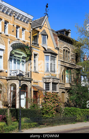 Haus im Art Nouveau Stil bei Zurenborg (Cogels-Osylei 46) in Antwerpen, Belgien Stockfoto