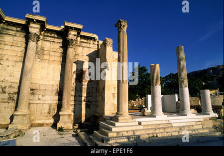 Griechenland, Athen, Hadrians Bibliothek (132 n. Chr.), Westmauer Stockfoto