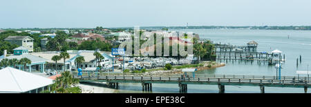 St. Augustine Seehafen am Vilano Beach Pier aus die Vilano-Brücke in St. Augustine, Florida, USA. Stockfoto