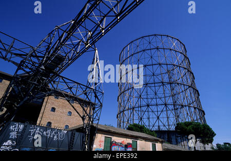 Italien, Rom, Ostiense, Gasometer, industrielle Archäologie Stockfoto