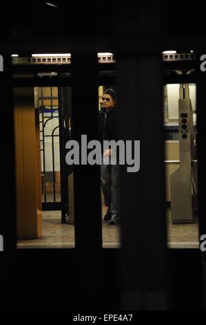 Bradley Cooper die u-Bahn New York City mit Fang: Bradley Cooper wo: Manhattan, New York, USA bei: Kredit-12. November 2014: TNYF/WENN.com Stockfoto