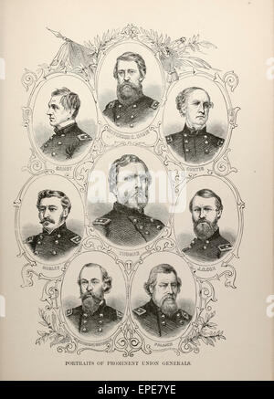 Porträts von prominenten Union Generäle während des Bürgerkriegs der USA - Negley, Canby, Jefferson Davis C, Curtis, J D Cox, Thomas, Gordin Granger, Palmer Stockfoto