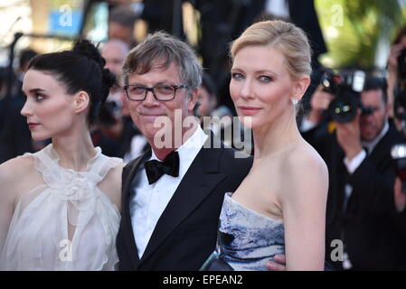 Schauspielerin Rooney Mara, Regisseur Todd Haynes und Schauspielerin Cate Blanchett / Teilnahme an der Red Carpet Premiere Carol / 68. Cannes Film Festival/Festival de Cannes 2015/17.05.2015/picture Allianz Stockfoto