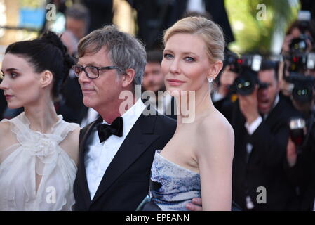 Schauspielerin Rooney Mara, Regisseur Todd Haynes und Schauspielerin Cate Blanchett / Teilnahme an der Red Carpet Premiere Carol / 68. Cannes Film Festival/Festival de Cannes 2015/17.05.2015/picture Allianz Stockfoto