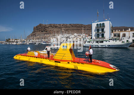 Das Yellow Submarine aus der Marina Puerto de Mogan, Gran Canaria, Kanarische Inseln, Spanien Stockfoto