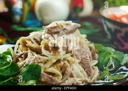 Usbekische Rindfleisch Salat-zentrale asiatische Küche Stockfoto