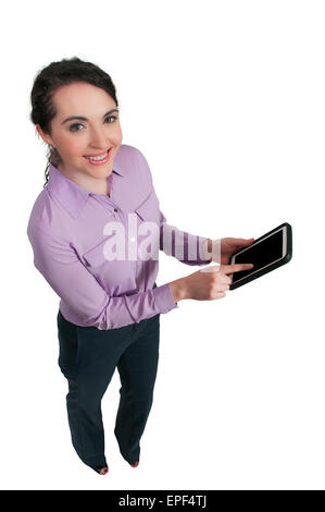 Frau mit Tablet Stockfoto