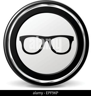 Illustration der Brille Schwarz und Silber Symbol Stock Vektor